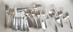 1938 Oneida Prestige Grenoble Silber Teller Besteck mit Original Truhe *53 Teile - Bild 1 von 11