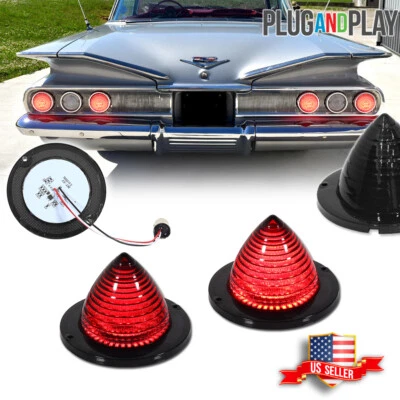 Luces de freno traseras LED rojas humo Impala Bel Air Biscayne El Camino 1960-1961 Foto 1 de 4