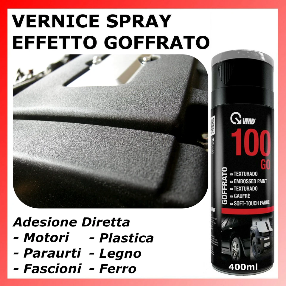 Vernice Spray NERO Raggrinzante Testurizzata Goffrata Paraurti per Motore Auto - Immagine 1 di 1