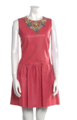 Vestido Valentino Piel de Cordero Cuero Talla Grande, Rosa, Parte, Cóctel, Fecha Noche Foto 1 de 3