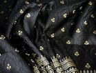 Black & Gold Thai Silk Damask Traditional Fabric 40"x72" Material Skirts Decor