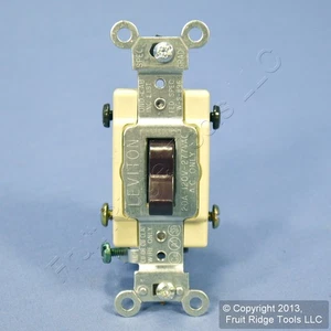 Leviton Brown 4-Way COMMERCIAL Toggle Wall Light Switch 20A CS420-2 - Picture 1 of 5