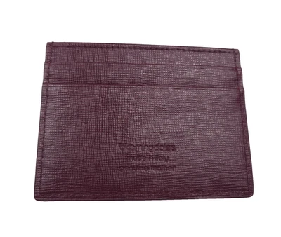 $90 Bloomingdale's Burgundy Saffiano Italian Leather Card Case Wallet - Image 1 of 4