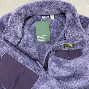 NEW LL Bean Hi-Pile Fleece Purple Pullover T Snap Womens Jacket 2X Plus Size - Picture 1 of 8
