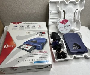 Iomega 250MB Lecteur de port parallèle externe Z250P - Bleu avec câbles - NON TESTÉ - Photo 1/7