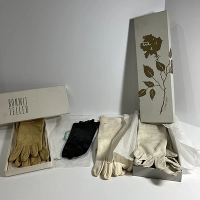 Guantes vintage para dama 4 pares de guantes vintage de cuero y gamuza Foto 1 de 4