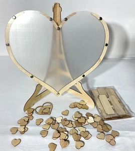 Holz Hochzeit Gästebuch Herz Drop Box 13x13" | Rustikale Gästebuch Alternative - Bild 1 von 6