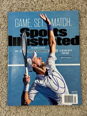 NOVAK DJOKOVIC AUTO SIGNED 2024 SPORTS ILLUSTRATED NO LABEL MAGAZINE TENNIS - Image 1 of 2