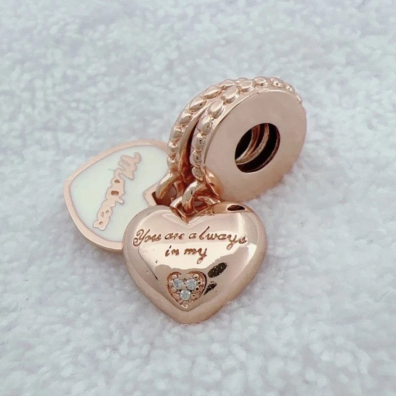 Dije dividido para pulsera madre e hija enchapado en rosa You're Always in My Heart Foto 1 de 4