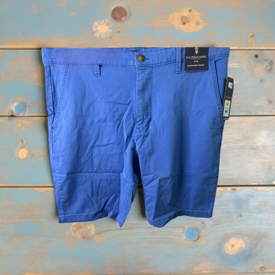 U.S.Polo Assn. Pantalones Cortos Hartford Frente Plano Talla 38 Azul Vuelo 100% Algodón Nuevos Foto 1 de 4