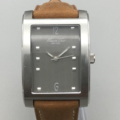 Kenneth Cole New York Tank 32mm Reloj Hombre Correa Cuero KC1588 Batería Nueva Foto 1 de 4
