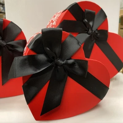 Set of 3 Red Heart Shaped Boxes with Tape – Nesting Gift Boxes S/M/L - Image 1 of 4