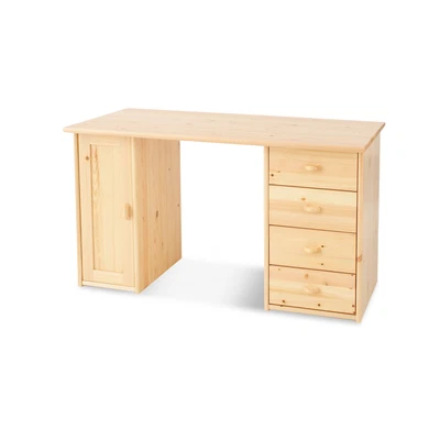 Vanessa Schreibtisch/Bürotisch | 1-Türig | 4-Schubladen | 100% Bio Kiefer Massiv - Bild 1 von 3