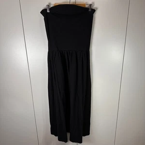 NWT Sincerely Jules Black Linen Blend Strapless Midi Dress with Pockets - L - Picture 1 of 11