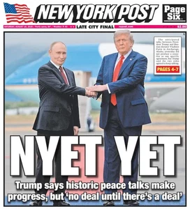 NYET YET DONALD TRUMP PUTIN ALASKA PEACE SUMMIT NY POST 8/16 2025 - Picture 1 of 1