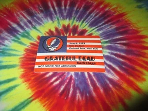 GRATEFUL DEAD BACKSTAGE PASS SYF FLAG RICH STADIUM NEW YORK JUNE 6/6/92-1992-NEW - Picture 1 of 2