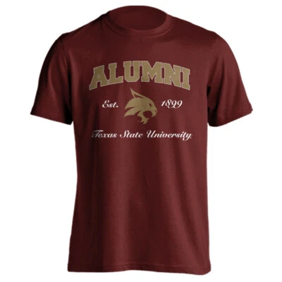 Texas State University Bobcats Alumni Logo Graduate Tee Short Sleeve T-Shirt - Image 1 of 2