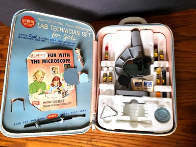 Hallazgo raro, de colección 1958 conjunto de técnico de laboratorio para niñas, por Gilbert, #13130, muy bonito Foto 1 de 4