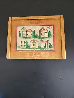 VINTAGE 75 YEAR OLD WE BRAND BUILDING SET - U.S. ZONE GERMANY WOODEN BRICKS  - Image 1 of 3