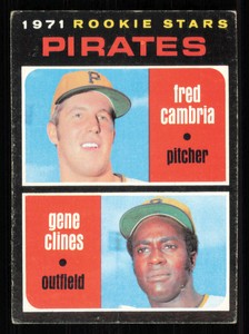 1971 Topps #27 Pirates Rookies - Fred Cambria / Gene Clines RS, RC - - - 