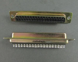 Lot of (2) Amphenol D-Sub Connectors 37 Positions w/ Solder Cup Contacts - Picture 1 of 3