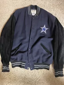 Chaqueta de Colección Dallas Cowboys Letterman Bombardero Gamuza Cuero Mangas XL X-grande - Imagen 1 de 15