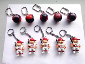 VINTAGE MLB ST. LOUIS CARDINALS LiL Sports Brat Key Chains PLAYERS & BALLS 10 Pc - Picture 1 of 2