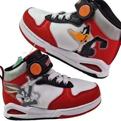 Zapatos de caña alta Looney Tunes talla 9 (17 cm) Little Kids Bugs Bunny Daffy Duck nuevos Foto 1 de 4