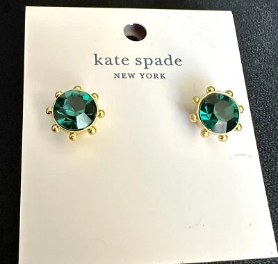 Pendientes Kate Spade verde poste pequeño Foto 1 de 3