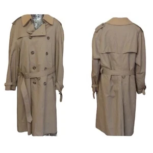 Hart Schaffner & Marx classic mens trench removable wool lining collar Tan Coat - Picture 1 of 16