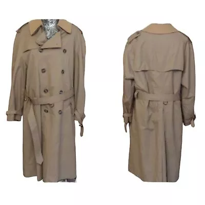 Abrigo Hart Schaffner & Marx clásico para hombre gabardina forro de lana extraíble cuello tostado  Foto 1 de 4