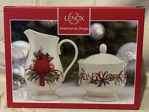 Lenox Winter Greetings sugar & creamer set New In Box - Picture 1 of 7