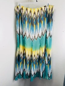 Lane Bryant women’s long Multicolored￼ skirt size 16 Zipper On The Side ￼ - Picture 1 of 6