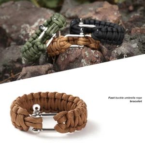2x Outdoor Camping Braided Adjustable Survival Bracelet Umbrella Rope Wristband  - Imagen 1 de 6