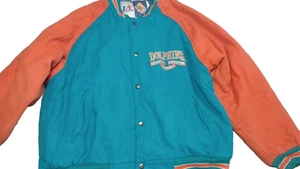 Chaqueta Letterman De Colección Logotipo de Los Ángeles Equipo Clásico Atlético NFL Para Hombres Grande Miami Dolphins - Imagen 1 de 9