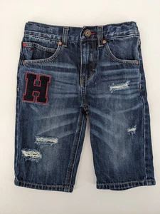 Tommy Hilfiger Boys Distressed Blue Denim Shorts Adj Waist Size 7 - Picture 1 of 14