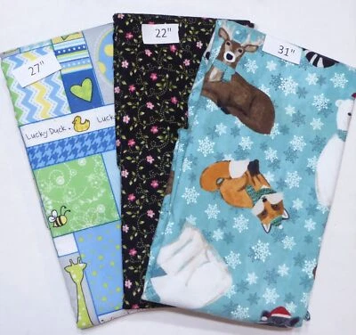 Cute Children Animals and Flowers Flannel 2yrd 10in Last if the Best End of Bolt - Imagem 1 de 2
