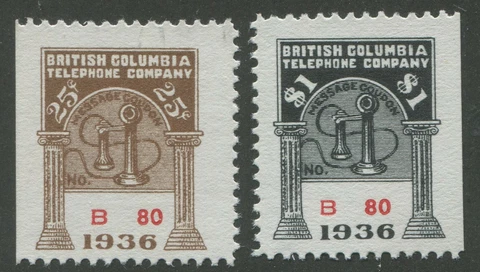 CANADA REVENUE BCT119, BCT120 BRITISH COLUMBIA TELEPHONE FRANKS Cover