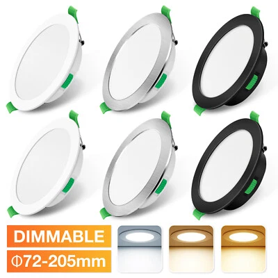 LED Recessed Downlights Dimmable Spot 3CCT Ultra Slim Flat Panel Ceiling Lights - Image 1 of 4