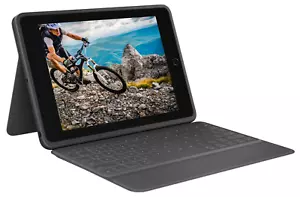 Logitech Rugged Folio iPad 7/8/9 gen custodia protettiva tastiera connettore intelligente - Foto 1 di 7
