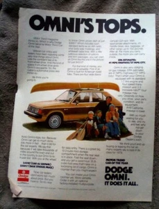 1978 Dodge Omni Print Ad - Picture 1 of 1