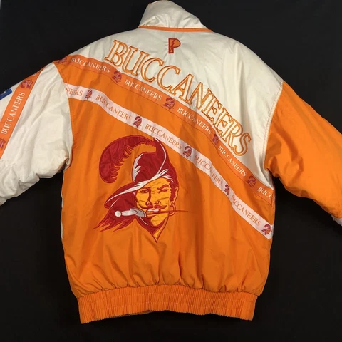 Tampa Bay Buccaneers Creamsicle Orange Puffer Jacket Pro Player Adult sz Medium Cover