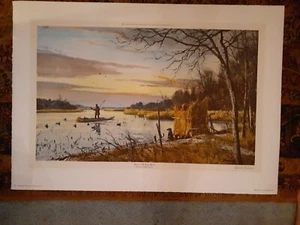 Ogden Pleissner MINT "DOWN ON THE DUCK MARSH" Signed LE of 275 - 21" X 30" 1978  - Picture 1 of 11
