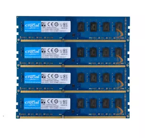 Crucial 16GB DDR3 RAM 4X 4GB 2Rx8 PC3-12800U 1600Mhz DIMM 240Pin Desktop Memory - Picture 1 of 10