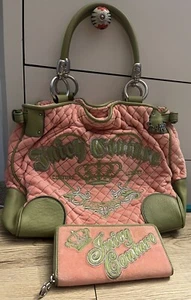 JUICY COUTURE Quilted Velour Large Tote Handbag & Wallet. Vintage. NEW W/O Tags - Picture 1 of 15