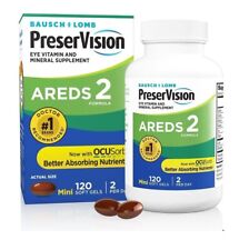 2x PreserVision AREDS 2 Eye Vitamin & Mineral Supplement 120 Softgel Vitamin C/E