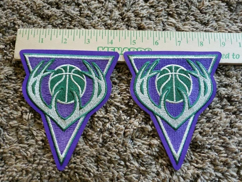 New Lot of 2 Milwaukee Bucks Authentic Jersey Team Pants Patch Set 4.25" x 5" Cover