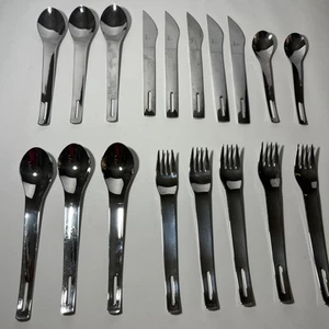 MIKASA RAVE Stainless Flatware 18 Pcs 5 Forks 5 Knives 6 Dinner Spoons 2 Teaspoo - Picture 1 of 10
