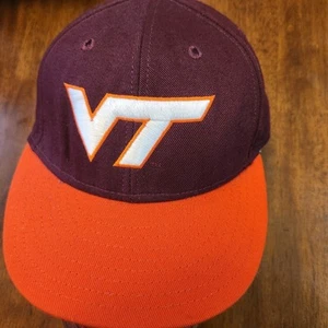 Vintage 90s Virginia Tech Hokies Snapback Hat Pro Line USA Made NCAA Wool - Picture 1 of 6