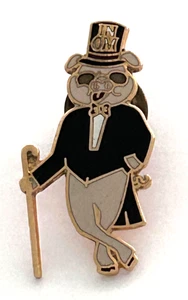 Vintage Odyssey of the Mind Indiana Fancy Pig Top Hat Lapel Pin - Picture 1 of 3